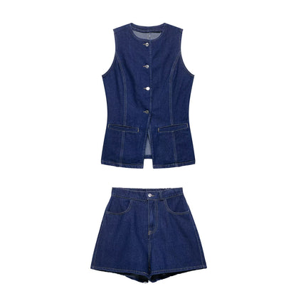 denim vest set