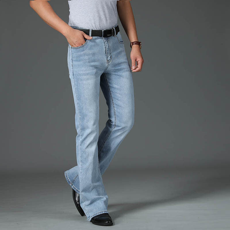 Denim wide-leg pants