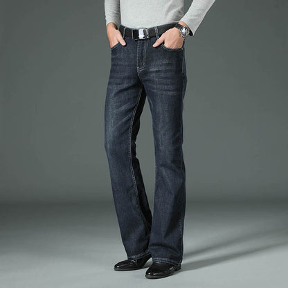 Denim wide-leg pants