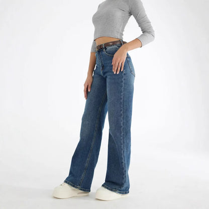 Denim Wide-Leg Pants