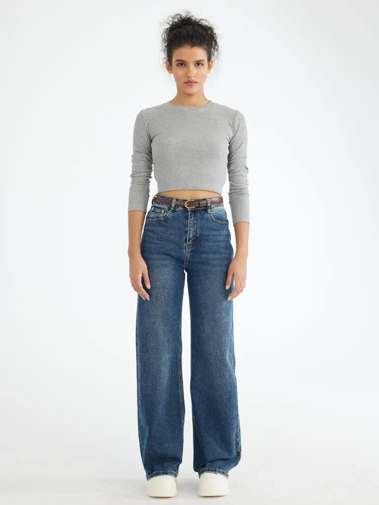 Denim Wide-Leg Pants