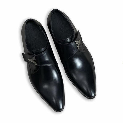 Derby Genuine Leather Buckle Dress Shoes