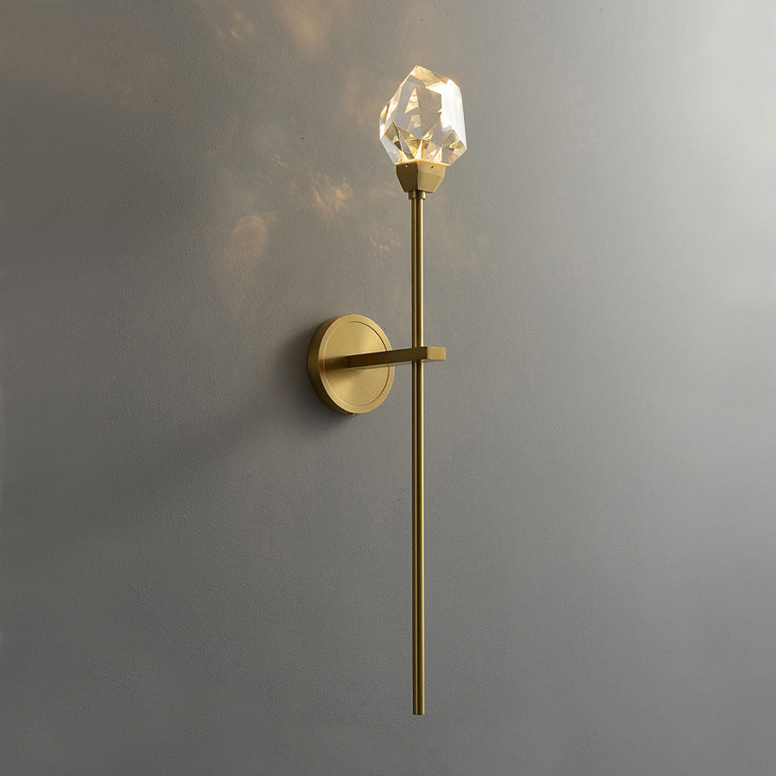 Designer Copper Crystal Wall Lamp with LED Light