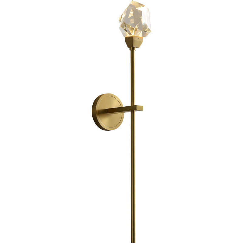 Designer Copper Crystal Wall Lamp with LED Light