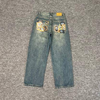 Designer Embroidered Denim Jeans