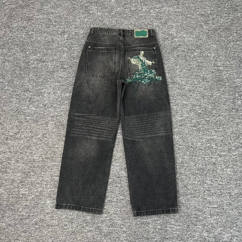 Designer Embroidered Denim Jeans