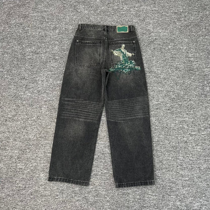 Designer Embroidered Denim Jeans
