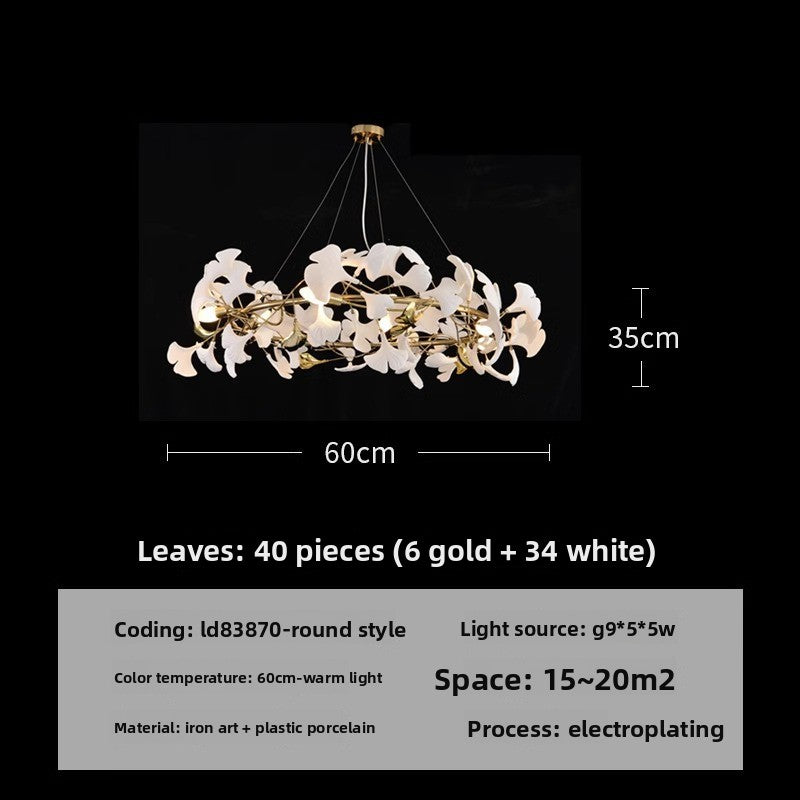 Designer Ginkgo Leaf LED Chandelier