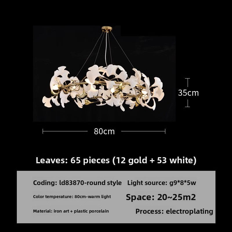 Designer Ginkgo Leaf LED Chandelier