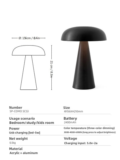 Designer Mushroom Table Lamp