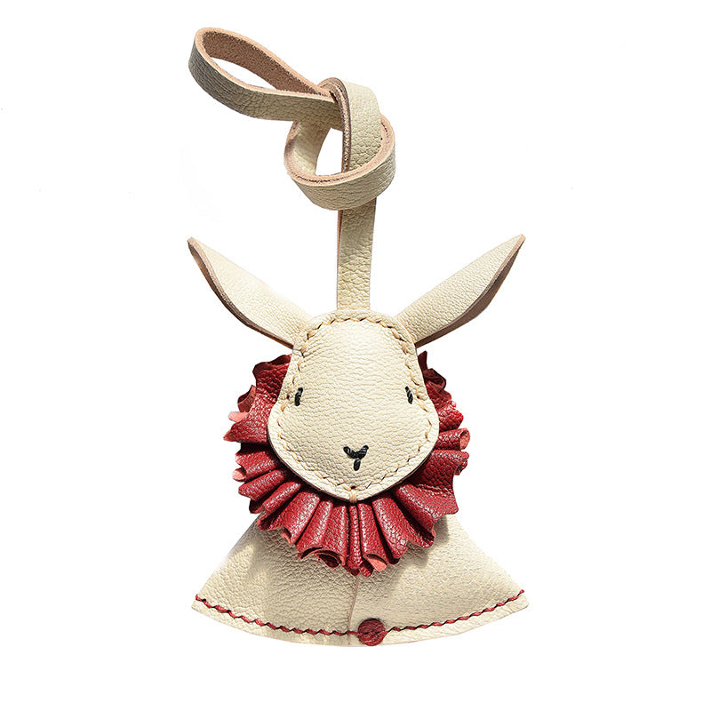 Designer Rabbit Genuine Leather Car Key Holder Pendant