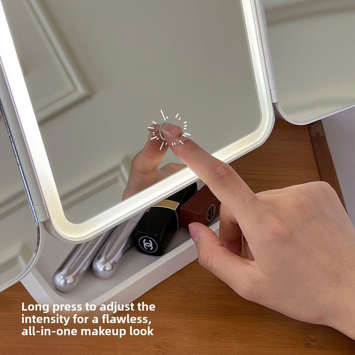 Desk Makeup Mirror with Lighting