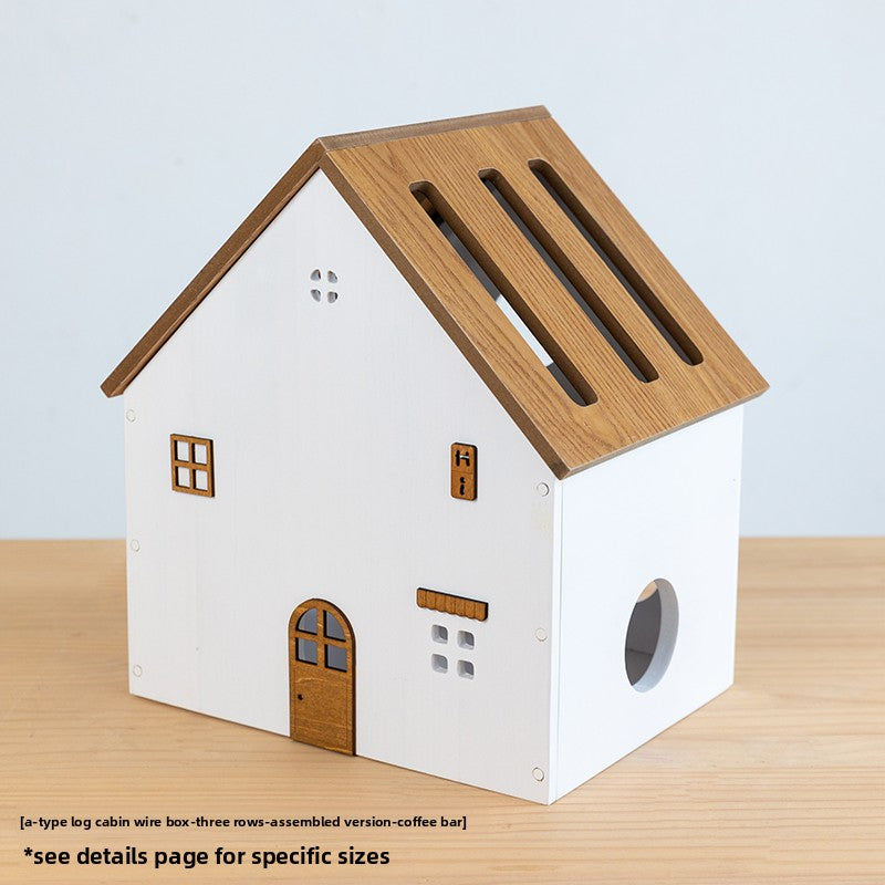Desktop Cable Organizer Box with Decorative Cover