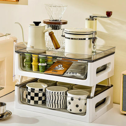 Desktop coffee storage rack