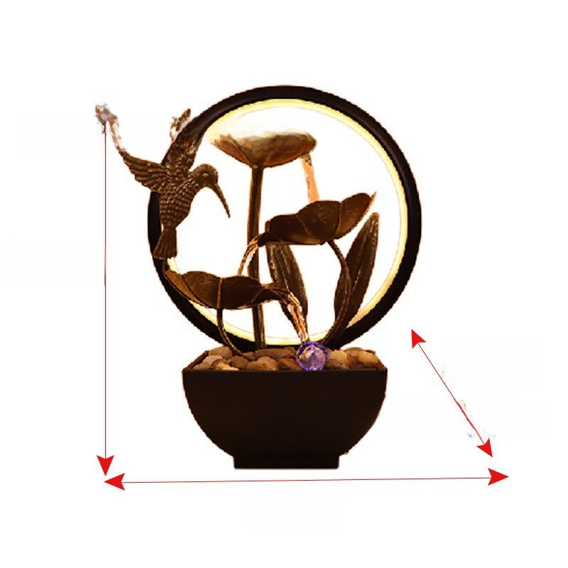 Desktop Feng Shui Water Feature with LED Light