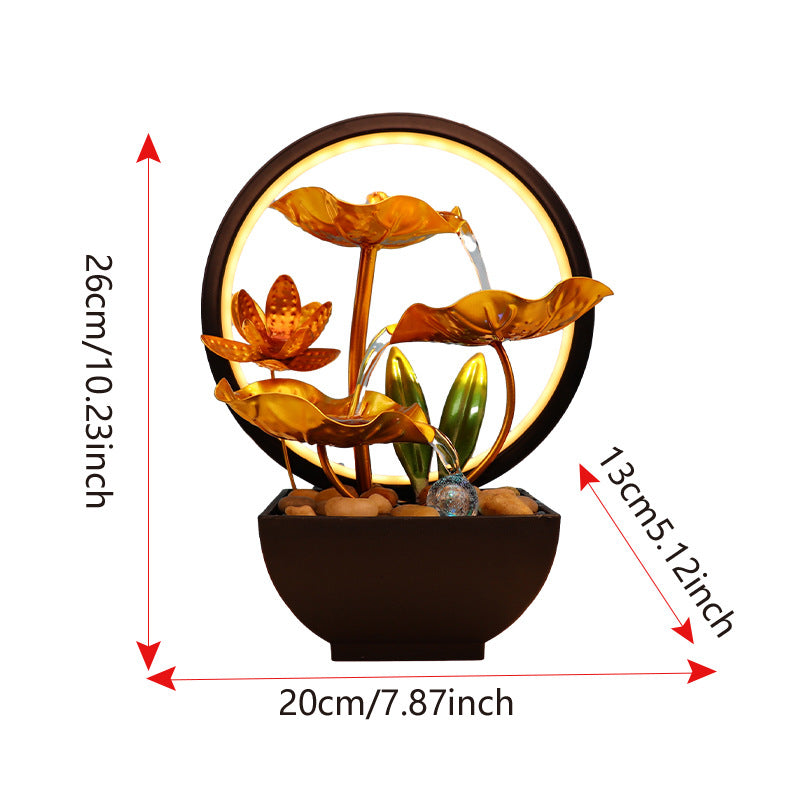 Desktop Feng Shui Water Feature with LED Light