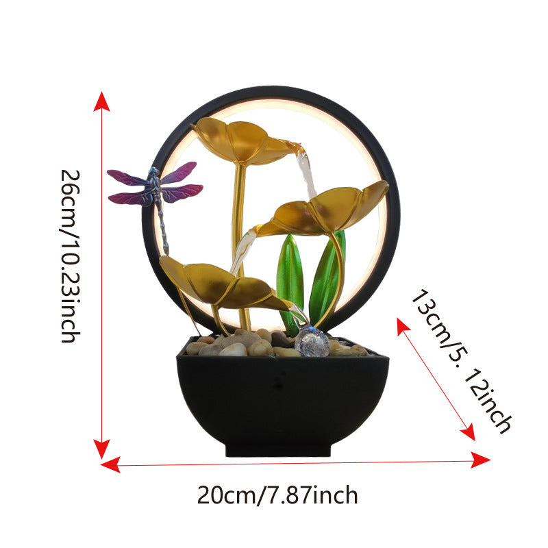Desktop Feng Shui Water Feature with LED Light