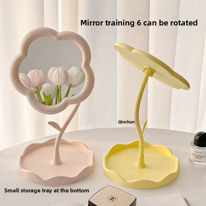 Desktop flower mirror