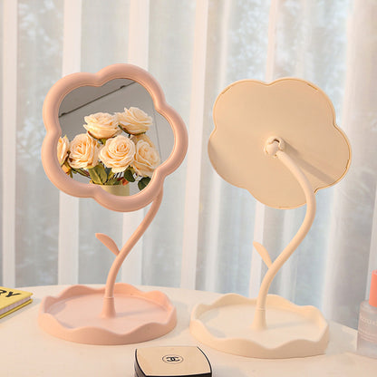 Desktop flower mirror