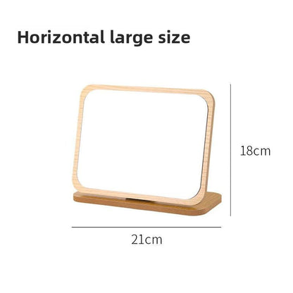 Desktop Rotatable Wooden Makeup Mirror