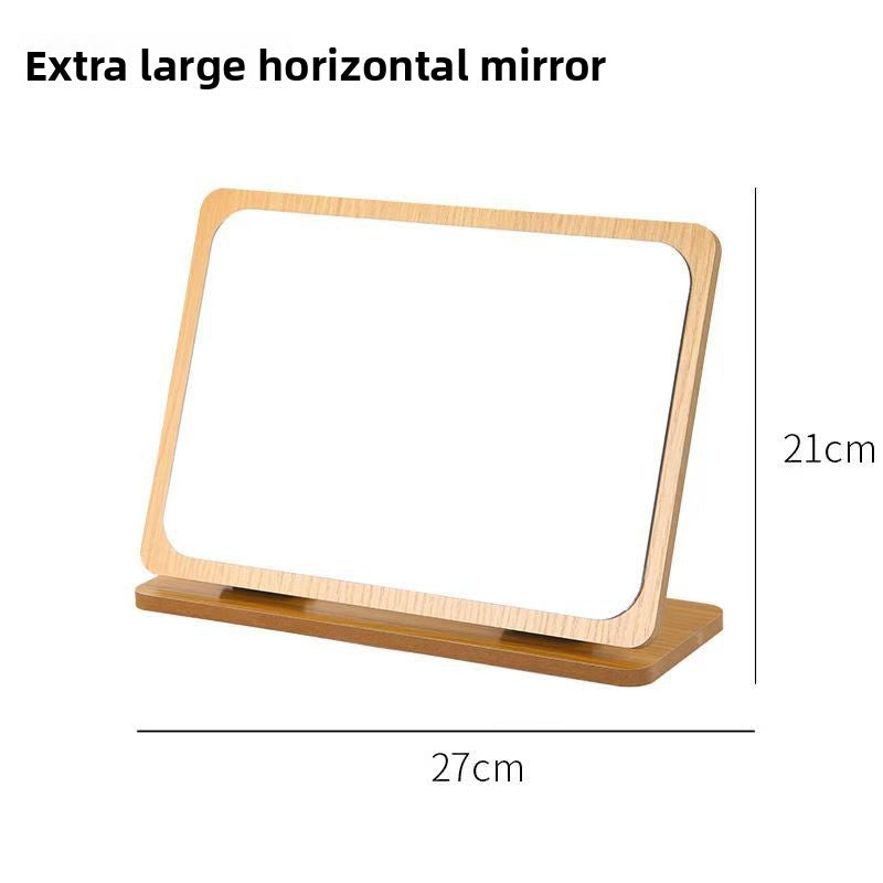Desktop Rotatable Wooden Makeup Mirror
