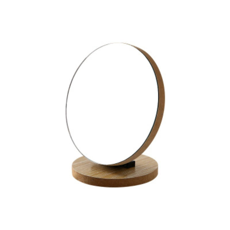 Desktop Rotatable Wooden Makeup Mirror