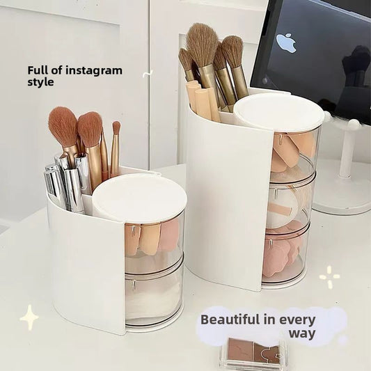 Desktop rotating cosmetic storage box