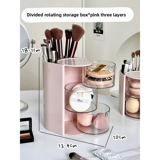 Desktop rotating cosmetic storage box