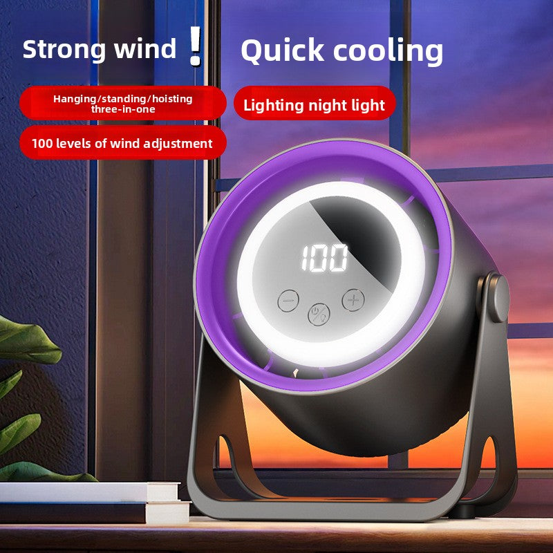 Desktop Silent Fan Digital Display Bladeless Rechargeable Circulation Fan for Office