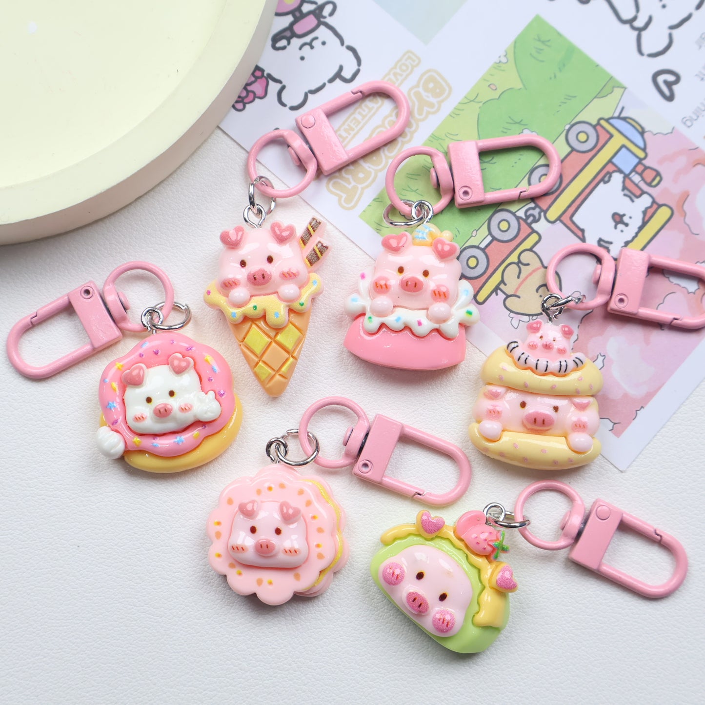 Dessert Piggy Keychain