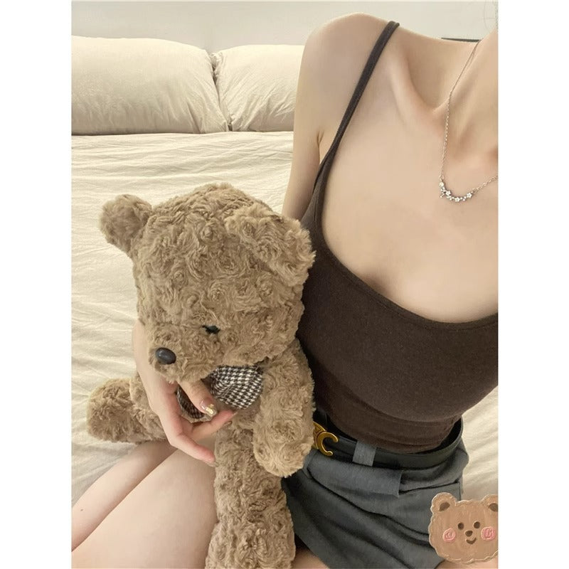 Detachable brushed halter top