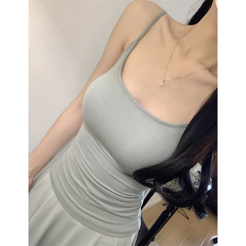 Detachable brushed halter top