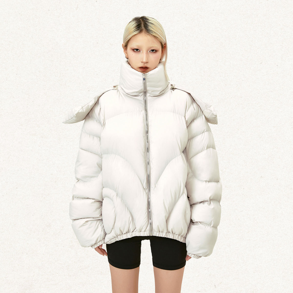 Detachable cap collar cotton-padded jacket