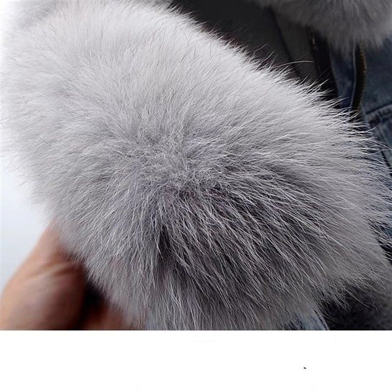 Detachable Faux Fur Lined Denim Jacket