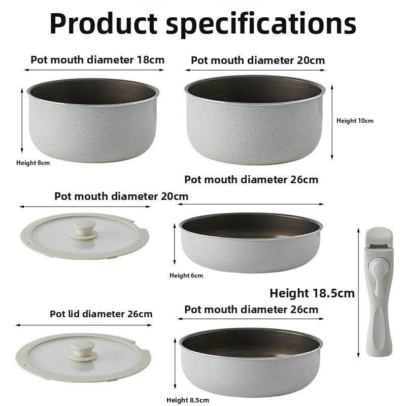 Detachable handle matryoshka pot
