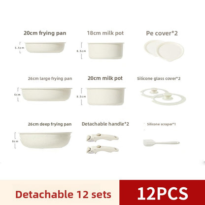 Detachable handle matryoshka pot