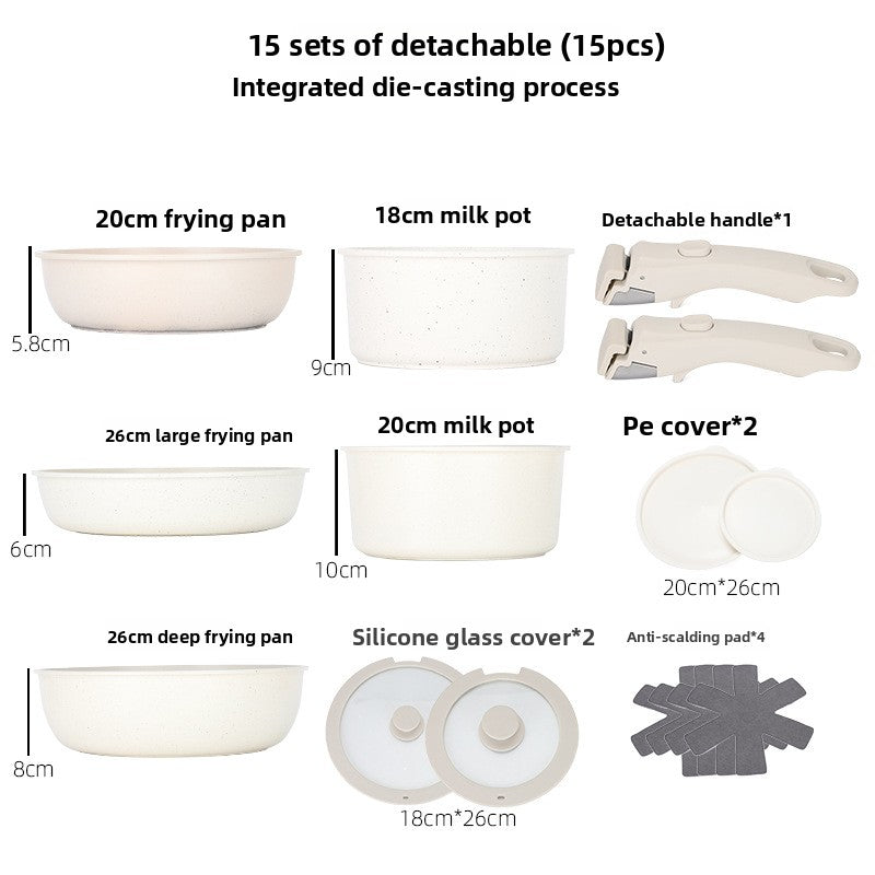 Detachable Handle Non-Stick Cookware Set