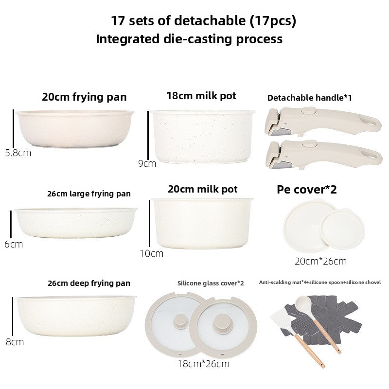 Detachable Handle Non-Stick Cookware Set