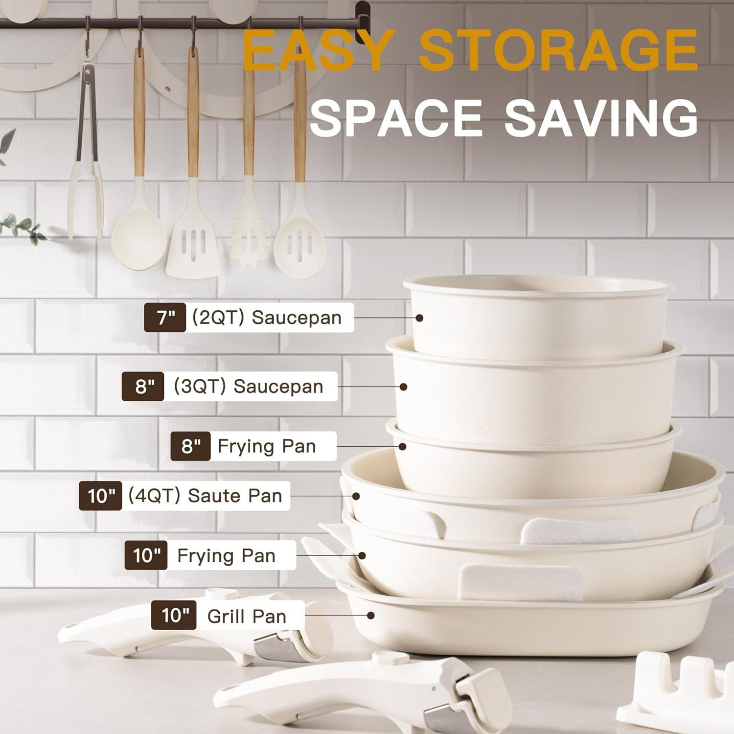 Detachable Handle Non-Stick Cookware Set