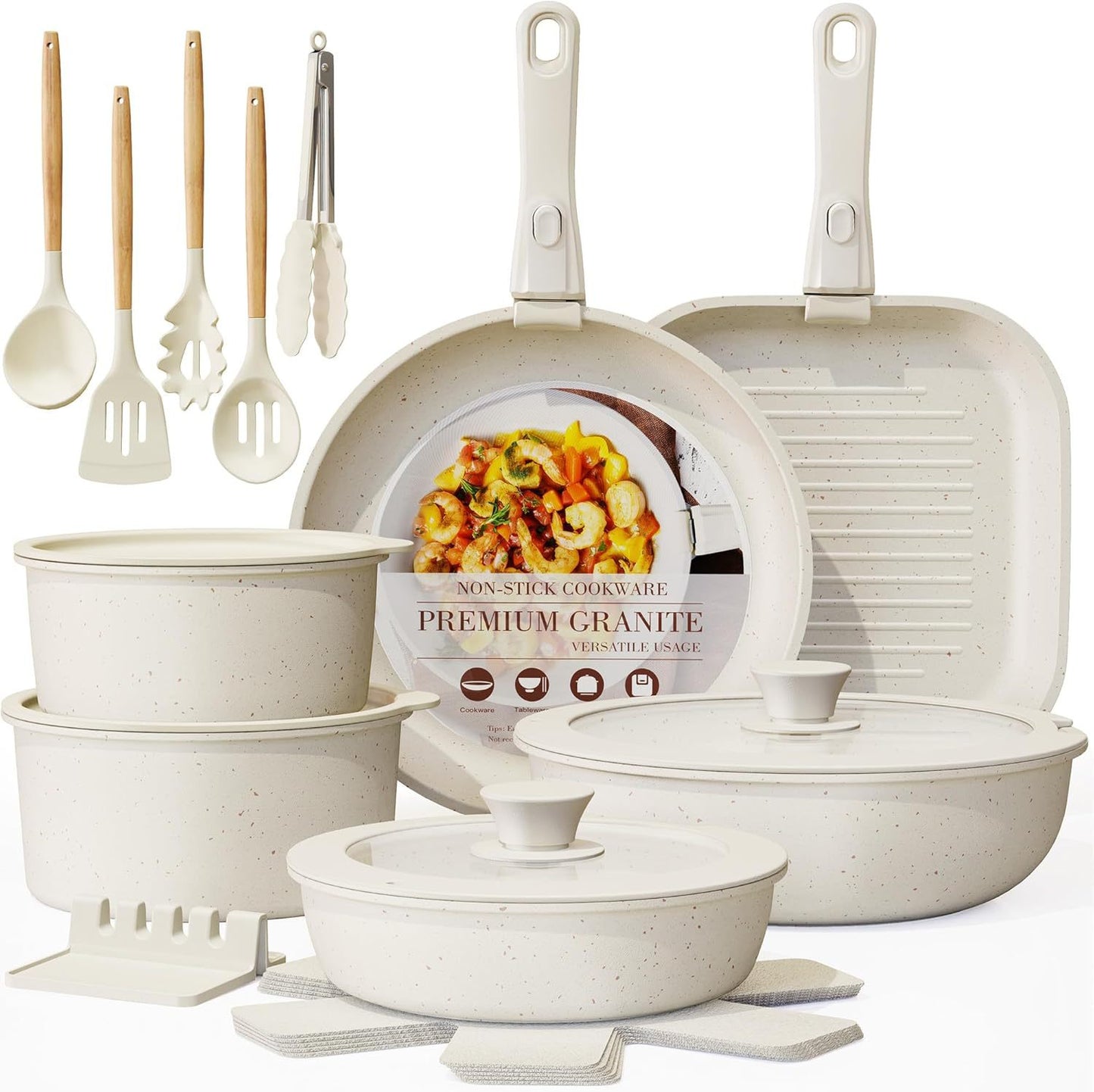 Detachable Handle Non-Stick Cookware Set