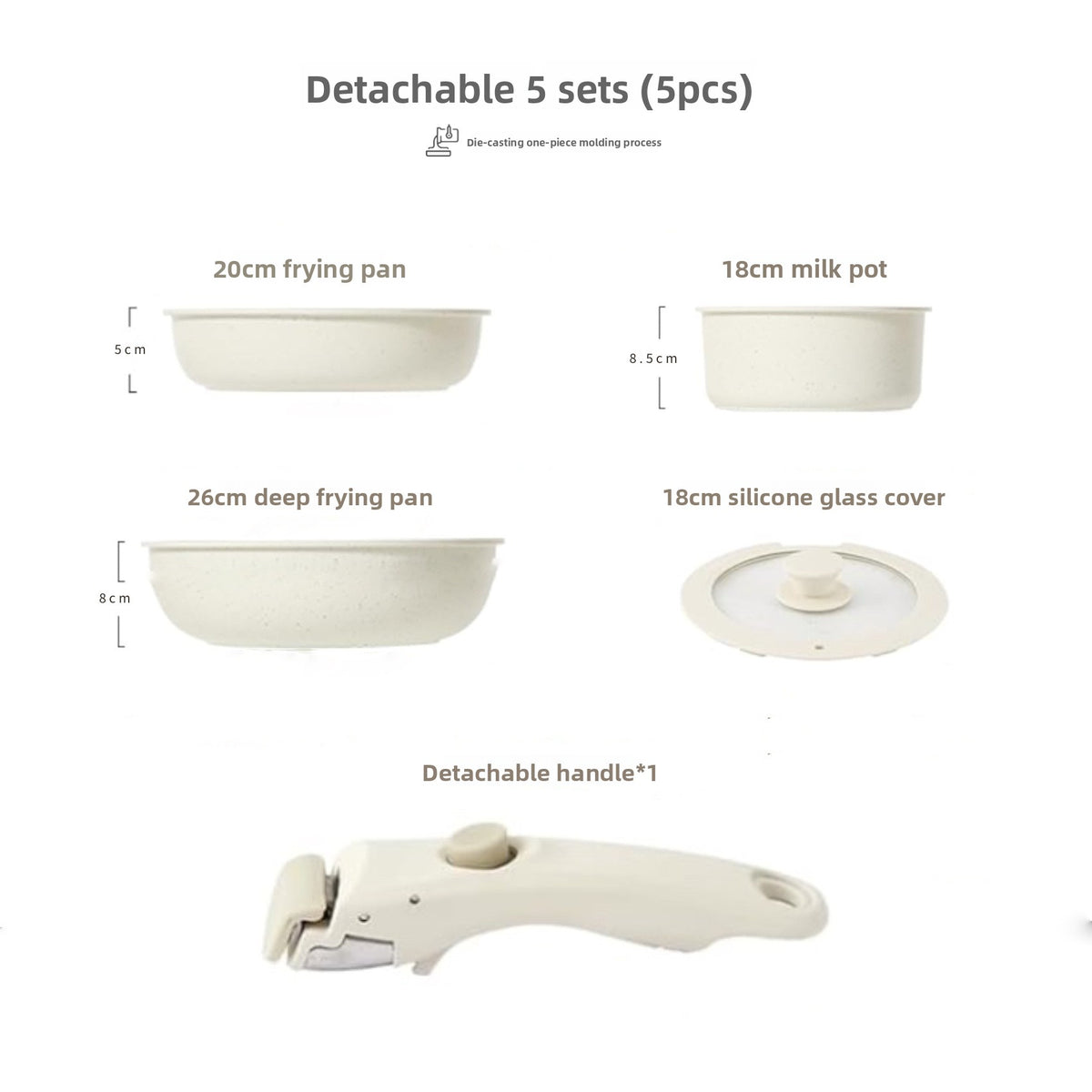 Detachable Handle Nonstick Cookware