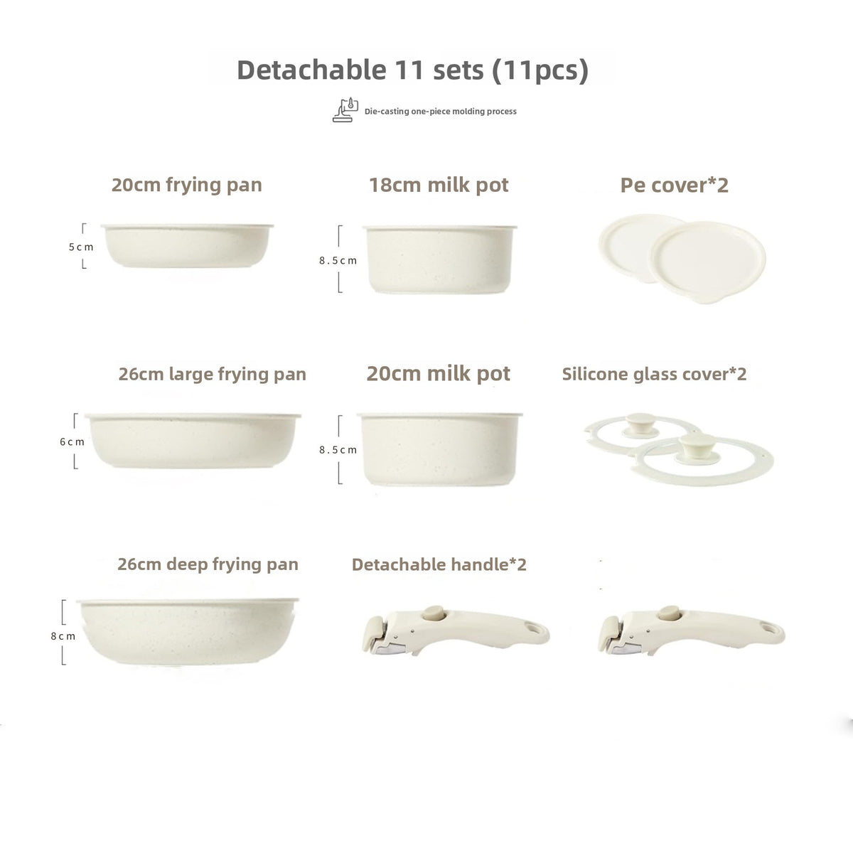 Detachable Handle Nonstick Cookware