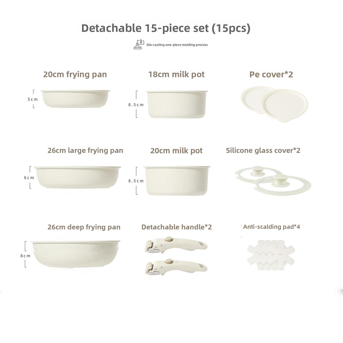 Detachable Handle Nonstick Cookware