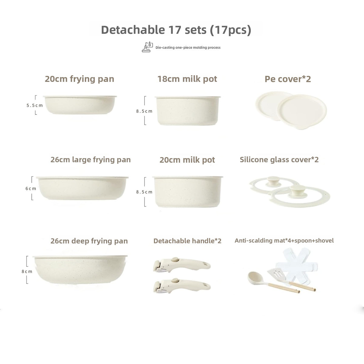 Detachable Handle Nonstick Cookware