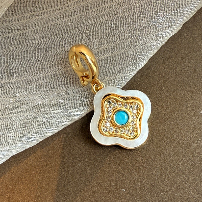 Detachable Pearl Necklace with Natural Stone Pendant