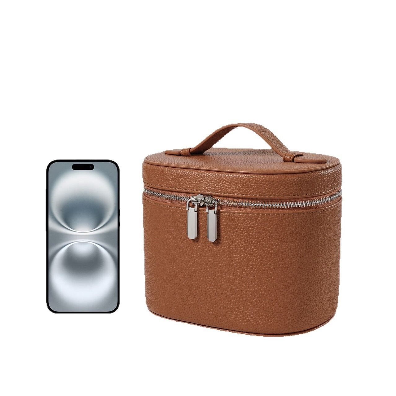 Detachable PU Leather Cosmetic Storage Bag with Elastic Band