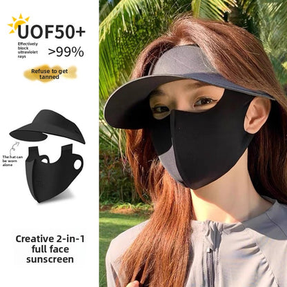 Detachable Sun Protection Hat with Full Face Mask