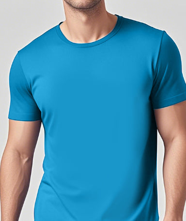 Buy Solid-Color Casual Short-Sleeve Crew Neck T-Shirt