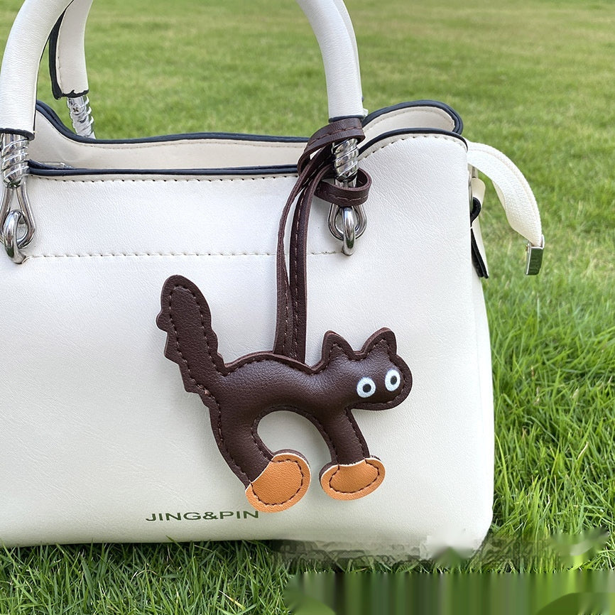Mini CAT Leather Bag Pendant Charm for Bags and Keychains
