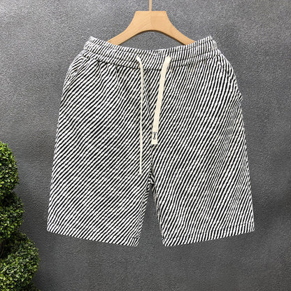 Diagonal Striped Casual Shorts for Men